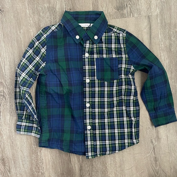Janie and Jack Color Blocked plaid shirt - Picture 2 of 2